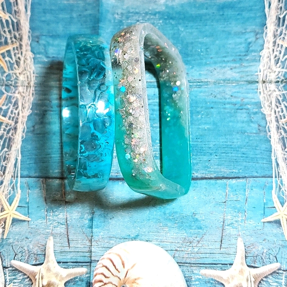 SOLD....Bracelets resin epoxy great to wear on the beach - Picture 7 of 17